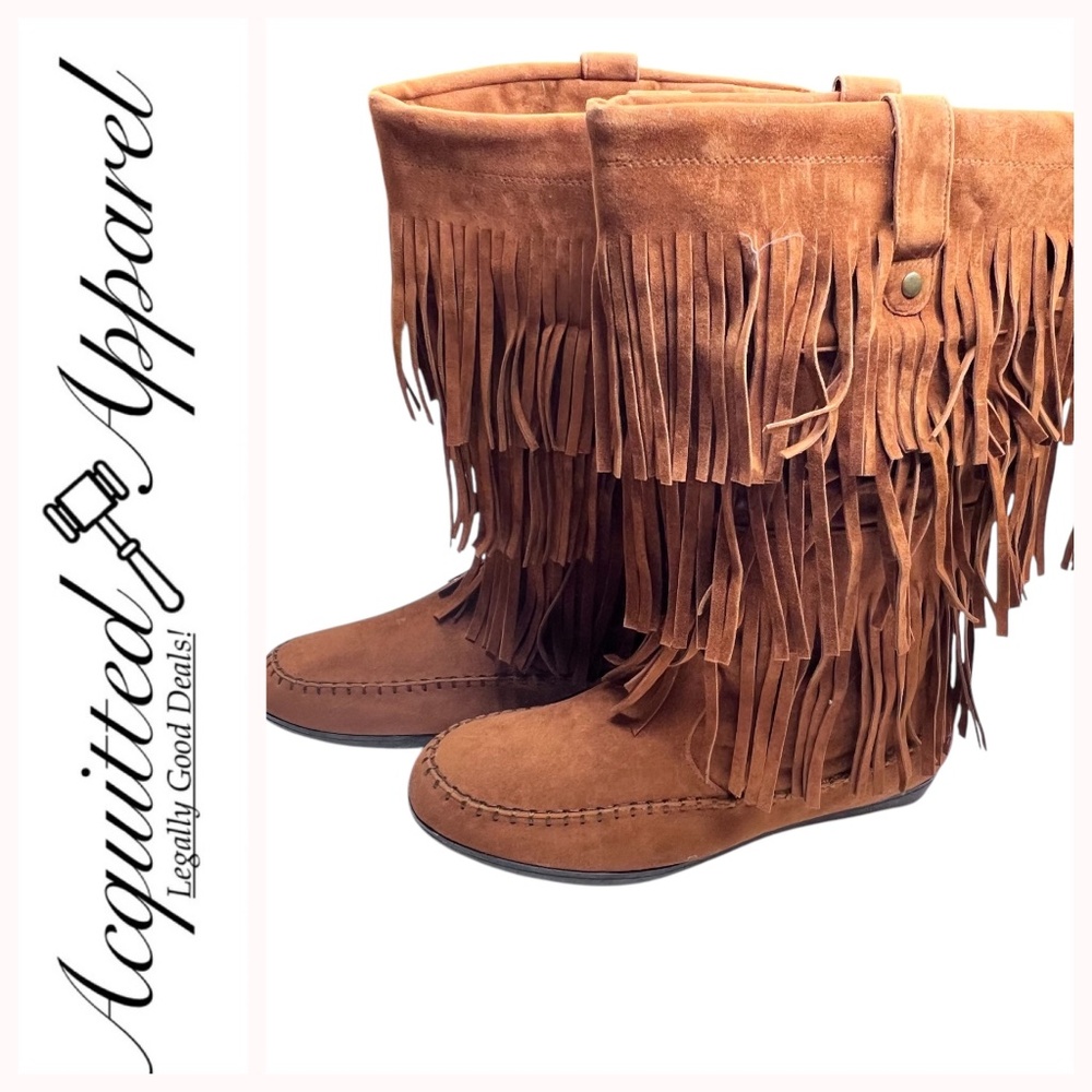 Avenue Cloudwalkers by Avenue Marley Women's Brown Fringe Boots NWOT 11